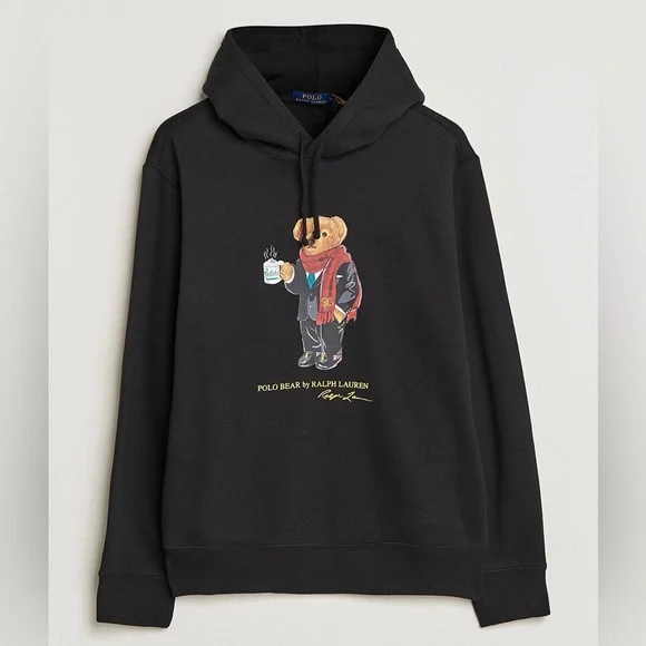 Polo Ralph Lauren Hot Chocolate Polo Bear Hoodie – Black, Size Large | Cozy Wear - Picture 3 of 13
